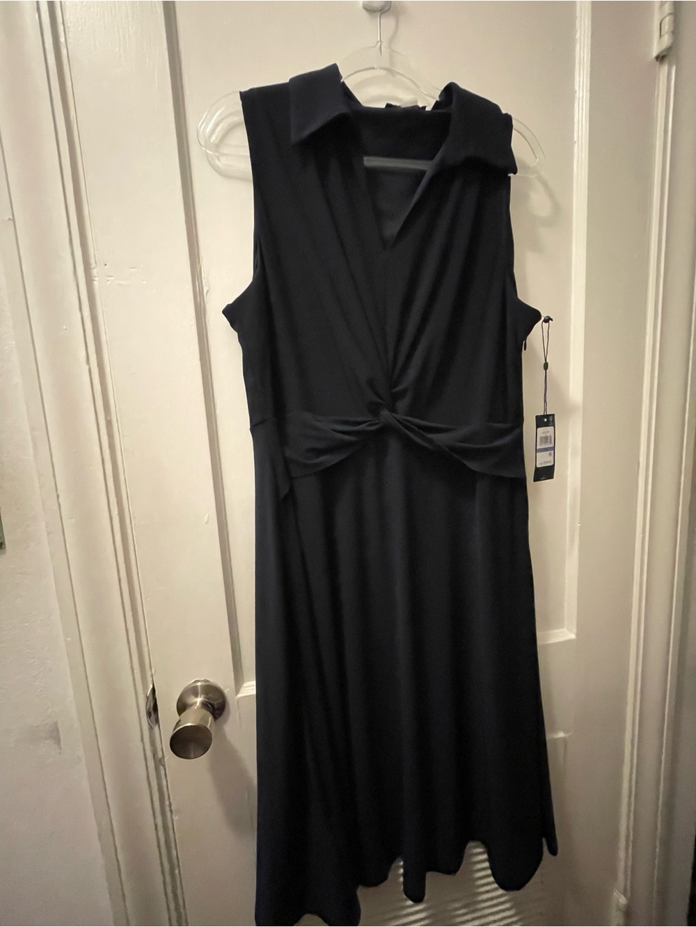 Tommy Hilfiger Sleeveless Black Twist-Front Women’s Dress